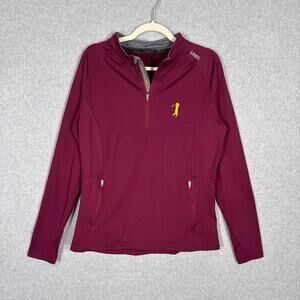 UNRL 1/2 Zip Large Maroon Gold Minnesota Golf Fitted Elite‎ U of M Gophers Thumb